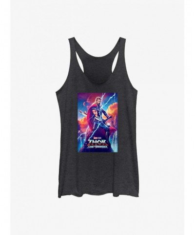 Sale Item Marvel Thor: Love and Thunder Asgardian Movie Poster Girls Tank $8.08 Tanks