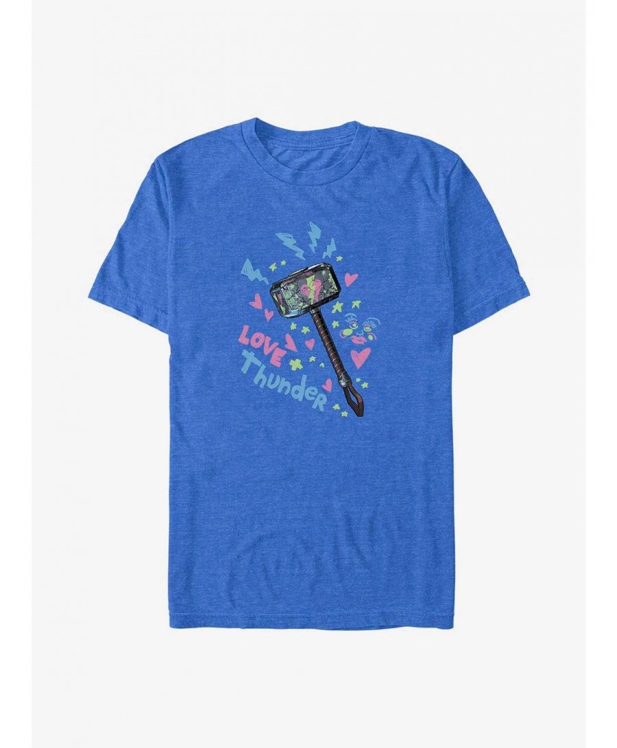 Flash Sale Marvel Thor: Love and Thunder Graffiti Hammer T-Shirt $5.75 T-Shirts