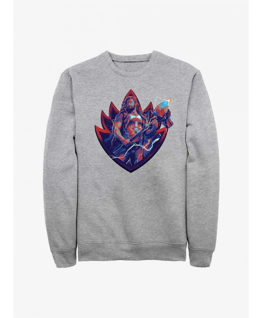 Exclusive Price Marvel Thor: Love And Thunder Guardian Thor Badge Sweatshirt $13.58 Sweatshirts