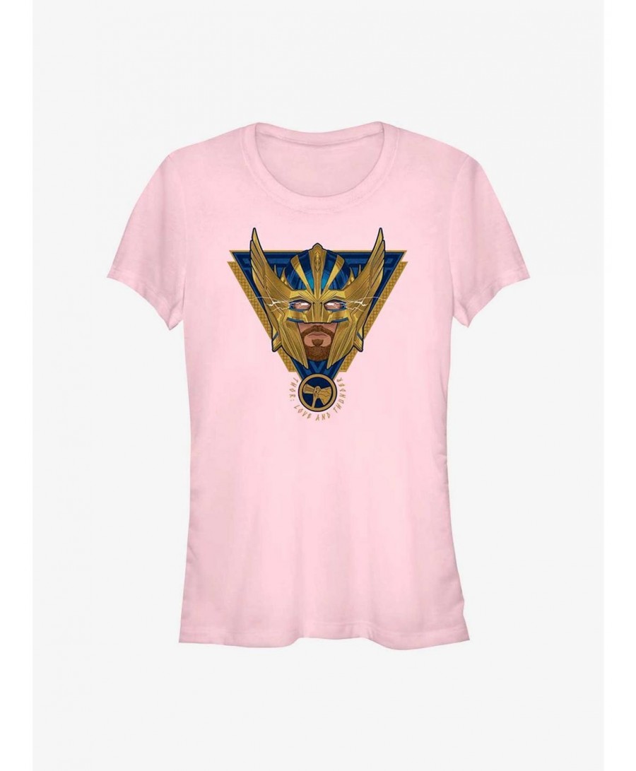 High Quality Marvel Thor: Love and Thunder Electric Triangle Badge Girls T-Shirt $5.66 T-Shirts