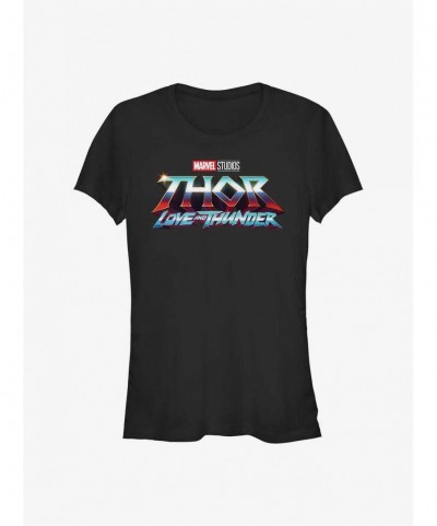 Seasonal Sale Marvel Thor: Love And Thunder Movie Logo Girls T-Shirt $6.47 T-Shirts