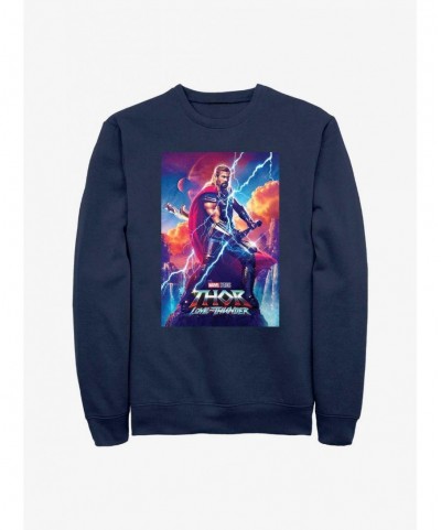 Limited-time Offer Marvel Thor: Love and Thunder Asgardian Movie Poster Sweatshirt $12.99 Sweatshirts