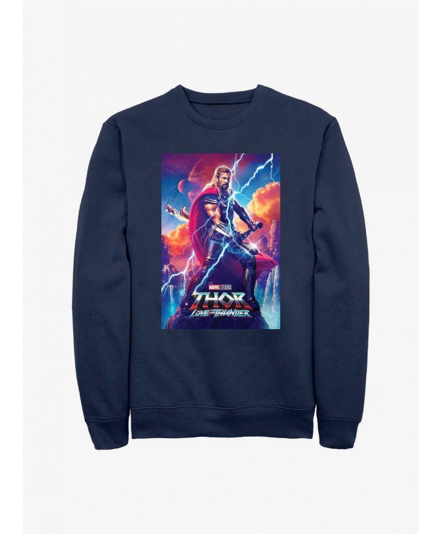 Limited-time Offer Marvel Thor: Love and Thunder Asgardian Movie Poster Sweatshirt $12.99 Sweatshirts