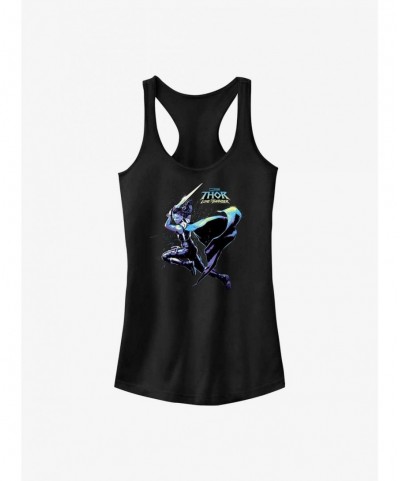 Seasonal Sale Marvel Thor: Love and Thunder Valkyrie Hero Shot Girls Tank $6.37 Tanks