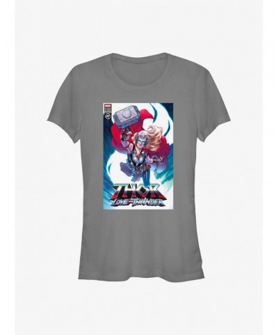 Sale Item Marvel Thor: Love and Thunder Jane Foster Comic Cover Girls T-Shirt $5.02 T-Shirts