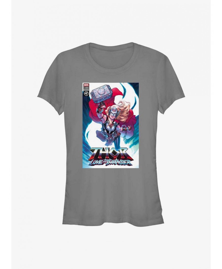 Sale Item Marvel Thor: Love and Thunder Jane Foster Comic Cover Girls T-Shirt $5.02 T-Shirts