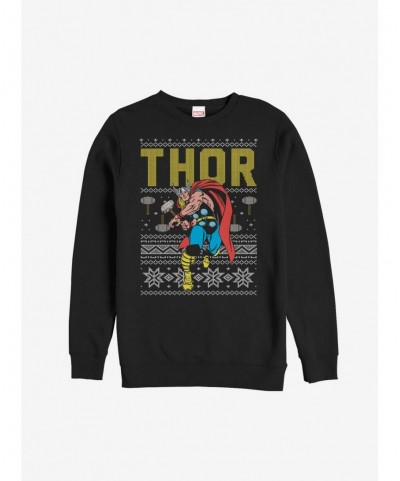 Festival Price Marvel Thor Ugly Christmas Sweater Sweatshirt $14.46 Sweatshirts