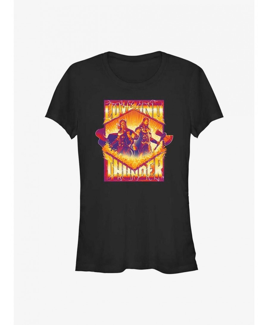 New Arrival Marvel Thor: Love and Thunder Two Thors Badge Girls T-Shirt $6.15 T-Shirts