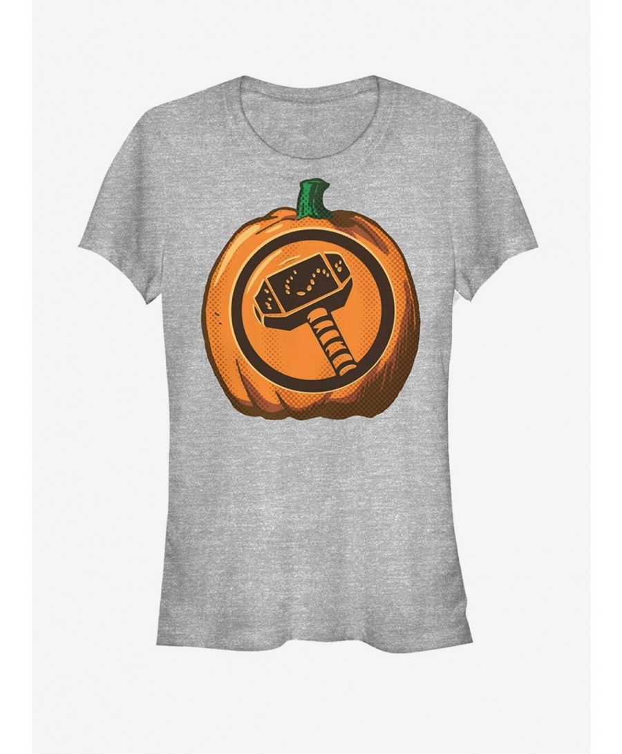 Sale Item Marvel Halloween Thor Hammer Pumpkin Girls T-Shirt $5.82 T-Shirts