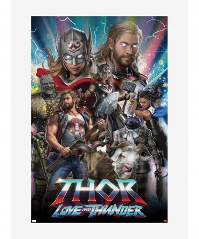 Pre-sale Marvel Thor: Love And Thunder Retro Movie Collage Poster $2.78 Posters