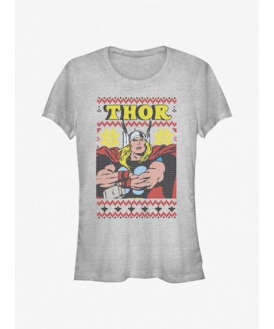 Pre-sale Discount Marvel Thor Asgardian Ugly Christmas Girls T-Shirt $4.85 T-Shirts