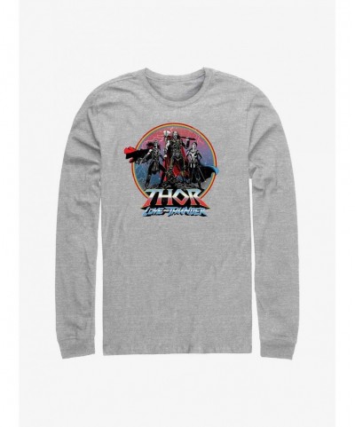 Huge Discount Marvel Thor: Love And Thunder Asgardians Circle Badge Long Sleeve T-Shirt $12.63 T-Shirts