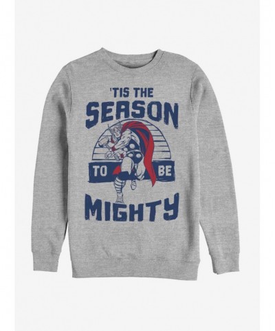 Clearance Marvel Thor Mighty Season Holiday Crew Sweatshirt $14.46 Sweatshirts