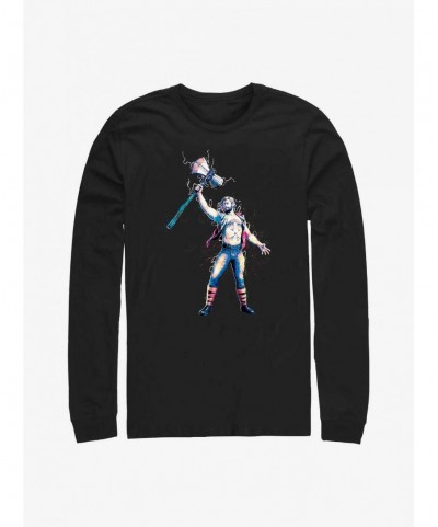 New Arrival Marvel Thor: Love And Thunder Stormbreaker Salute Long Sleeve T-Shirt $10.26 T-Shirts