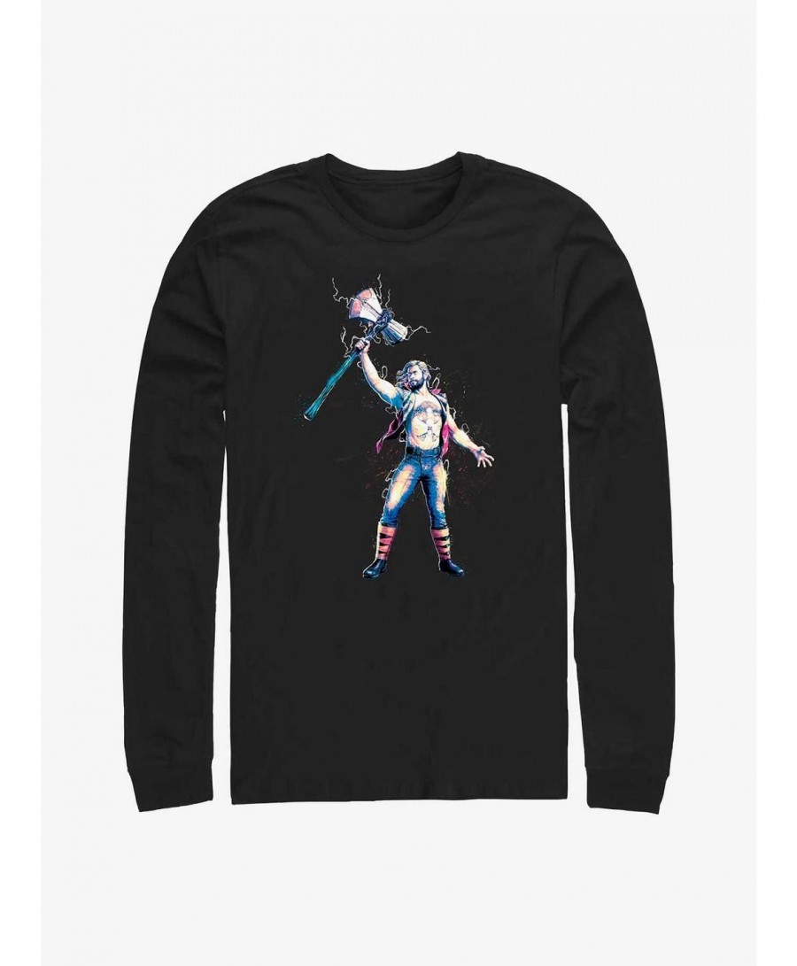 New Arrival Marvel Thor: Love And Thunder Stormbreaker Salute Long Sleeve T-Shirt $10.26 T-Shirts