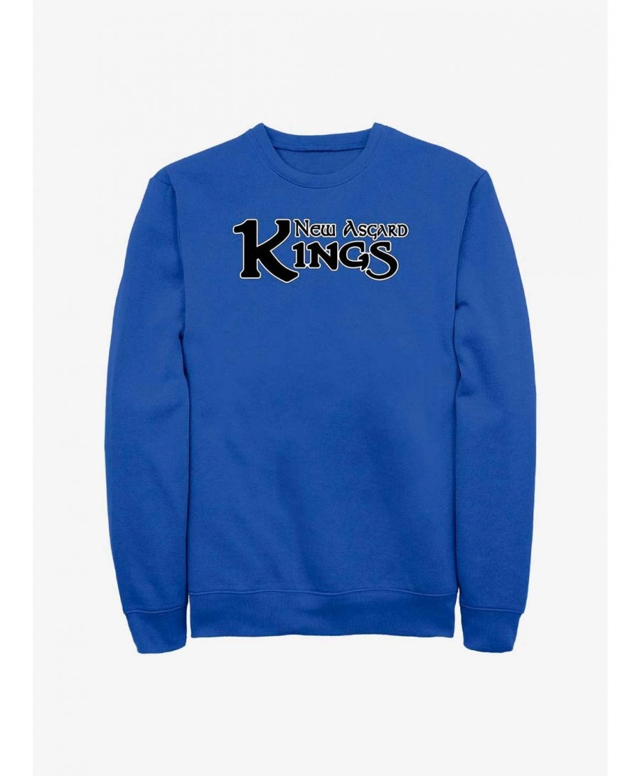 Cheap Sale Marvel Thor: Love and Thunder New Asgard Kings Logo Sweatshirt $13.28 Sweatshirts