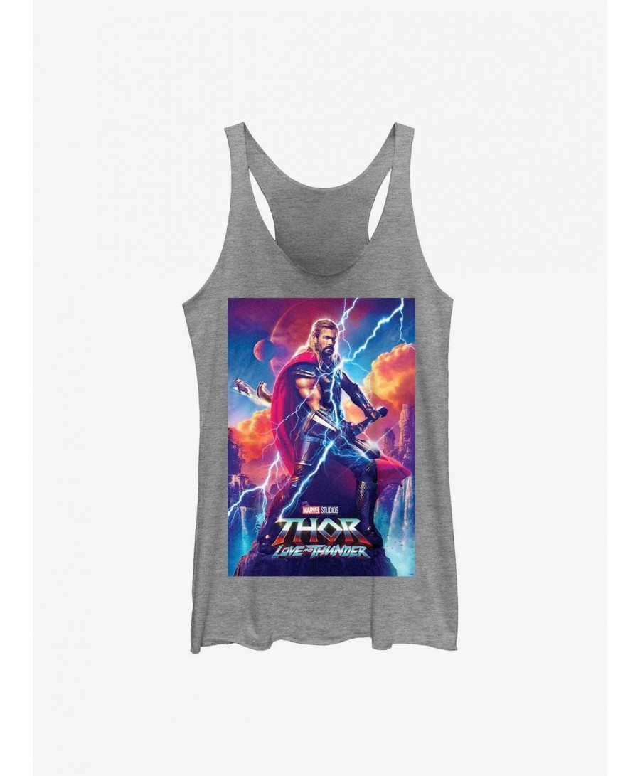 Absolute Discount Marvel Thor: Love and Thunder Asgardian Movie Poster Girls Tank $8.70 Tanks