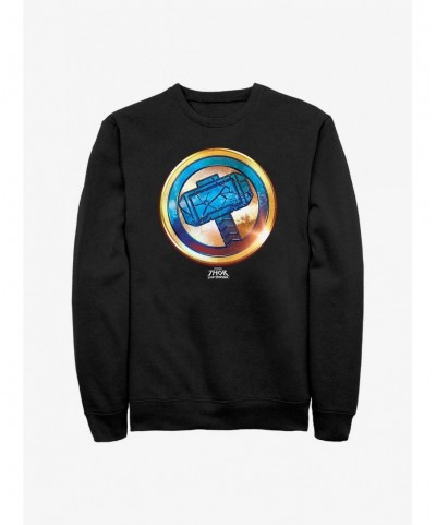 Trendy Marvel Thor: Love And Thunder Mjollnir Gold Sweatshirt $14.17 Sweatshirts