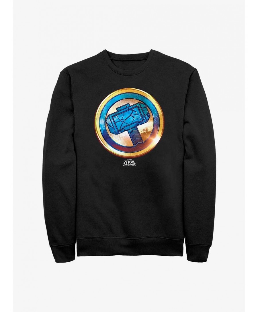 Trendy Marvel Thor: Love And Thunder Mjollnir Gold Sweatshirt $14.17 Sweatshirts