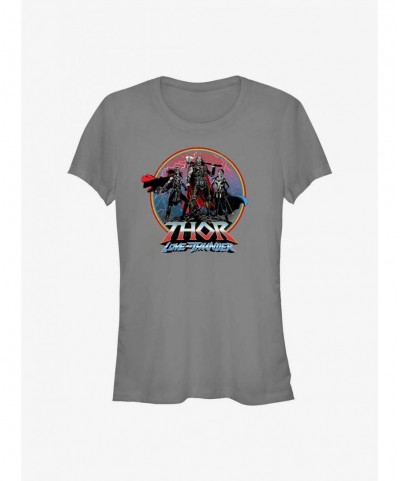 Wholesale Marvel Thor: Love and Thunder Asgardians Circle Badge Girls T-Shirt $7.12 T-Shirts