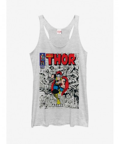 Discount Marvel Mighty Thor Comic Book Cover Print Girls Tanks $8.08 Tanks