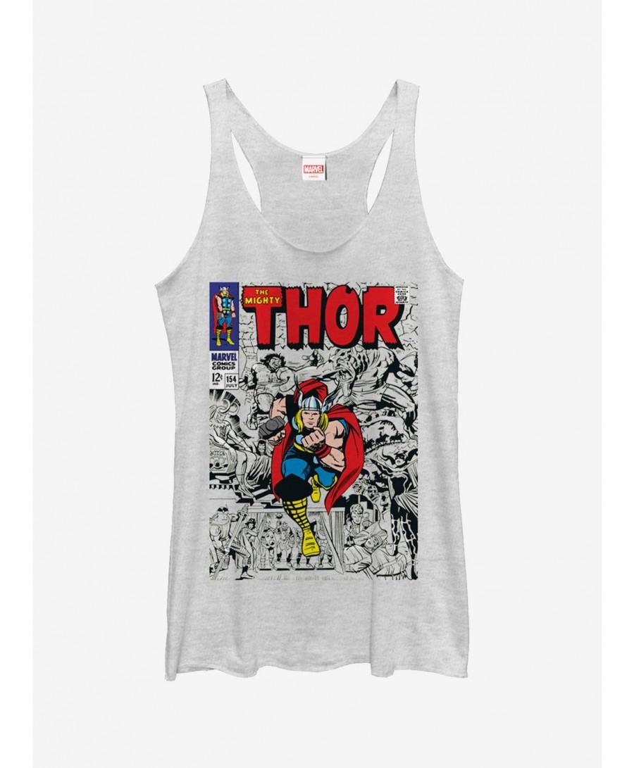 Discount Marvel Mighty Thor Comic Book Cover Print Girls Tanks $8.08 Tanks