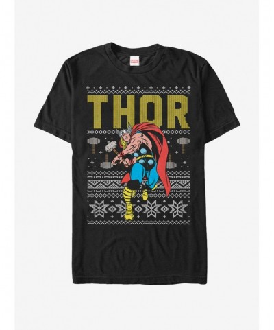 Festival Price Marvel Thor Ugly Christmas Sweater T-Shirt $6.83 T-Shirts