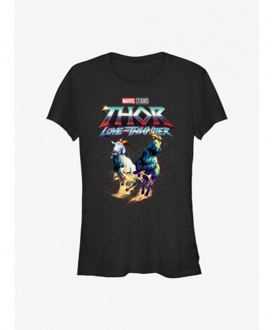 Bestselling Marvel Thor: Love and Thunder Fire Goats Girls T-Shirt $5.50 T-Shirts