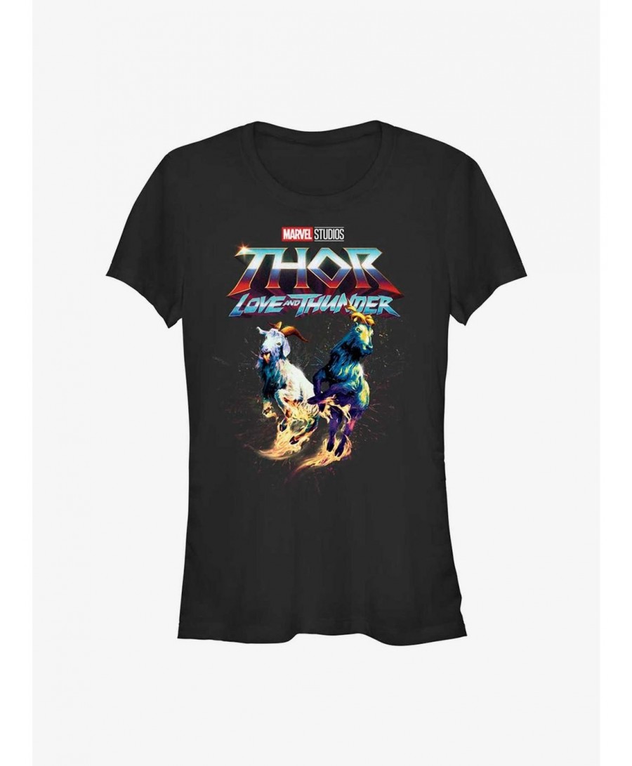 Bestselling Marvel Thor: Love and Thunder Fire Goats Girls T-Shirt $5.50 T-Shirts