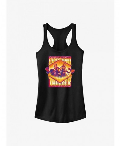 Pre-sale Marvel Thor: Love and Thunder Two Thors Badge Girls Tank $8.57 Tanks