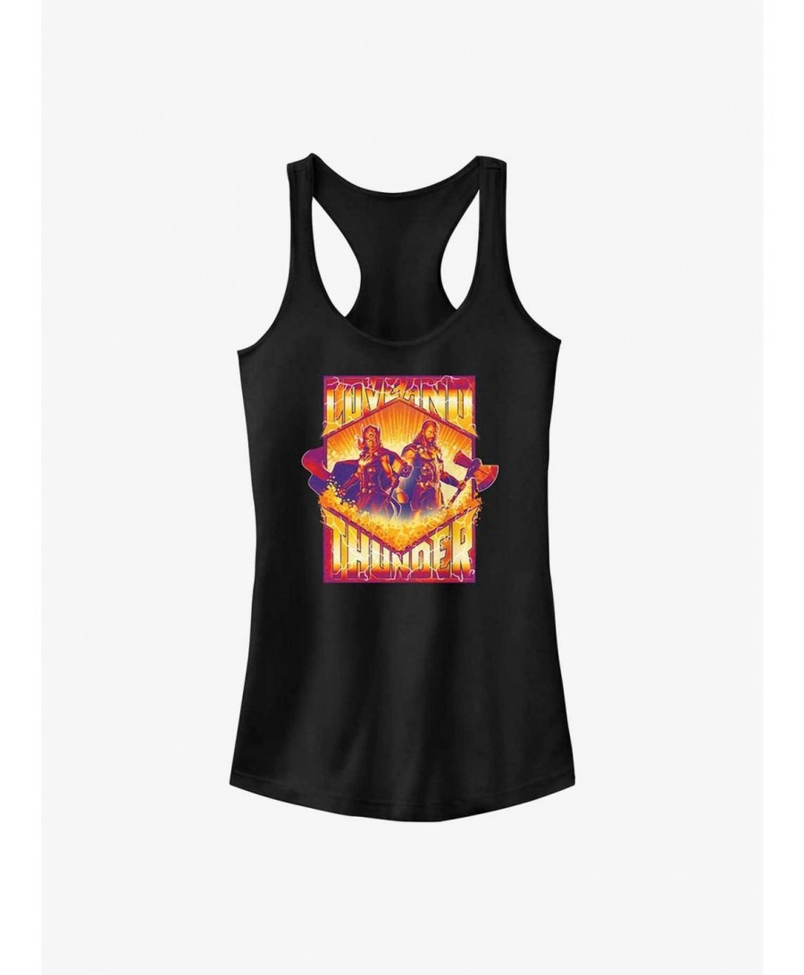 Pre-sale Marvel Thor: Love and Thunder Two Thors Badge Girls Tank $8.57 Tanks