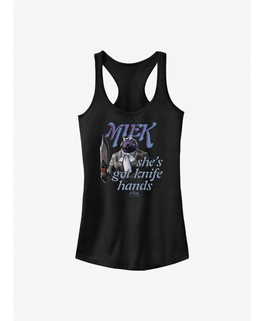 Flash Sale Marvel Thor: Love and Thunder Miek Knife Hands Girls Tank $9.16 Tanks