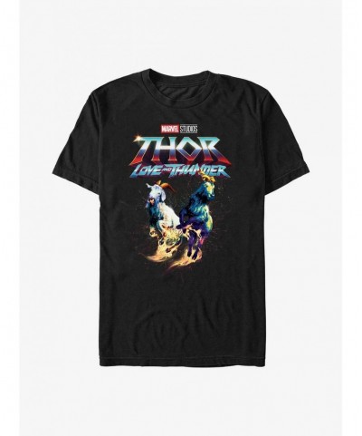 Big Sale Marvel Thor: Love And Thunder Rainbow Goats T-Shirt $4.97 T-Shirts