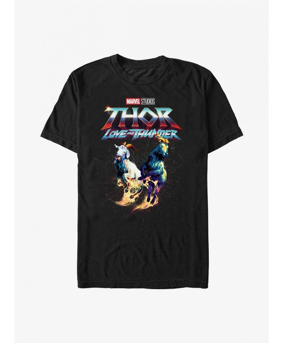 Big Sale Marvel Thor: Love And Thunder Rainbow Goats T-Shirt $4.97 T-Shirts