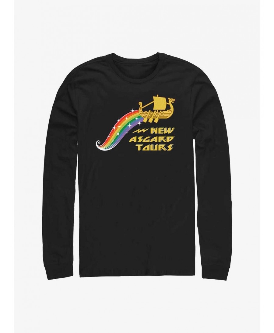 Fashion Marvel Thor: Love And Thunder Rainbow Tours Long Sleeve T-Shirt $10.53 T-Shirts