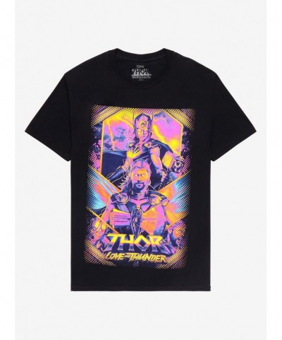 Wholesale Marvel Thor: Love And Thunder Neon Poster T-Shirt $3.04 T-Shirts