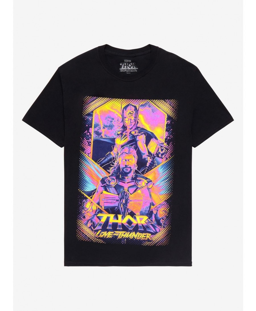 Wholesale Marvel Thor: Love And Thunder Neon Poster T-Shirt $3.04 T-Shirts