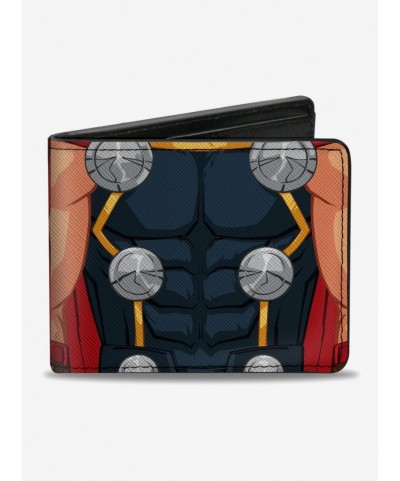 Flash Sale Marvel Thor Close Up Front And Back Bifold Wallet $9.41 Wallets