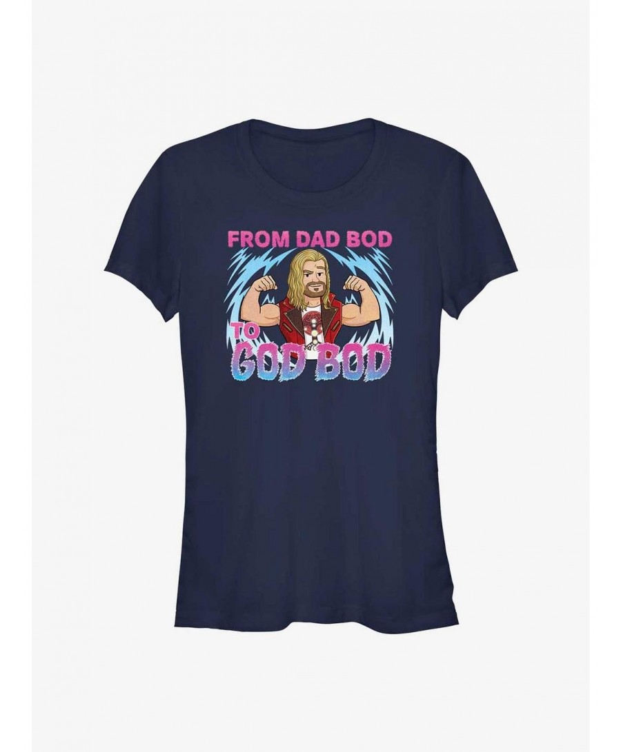 Wholesale Marvel Thor: Love and Thunder Dad Bod To God Bod Girls T-Shirt $4.85 T-Shirts