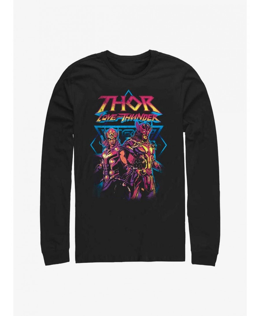 Premium Marvel Thor: Love And Thunder Grunge Thunder Long Sleeve T-Shirt $11.32 T-Shirts