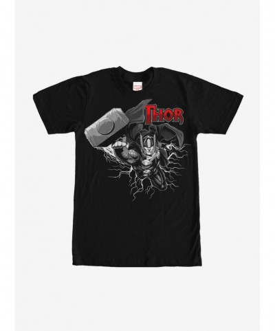 Cheap Sale Marvel Thor Thunder Grayscale T-Shirt $6.52 T-Shirts