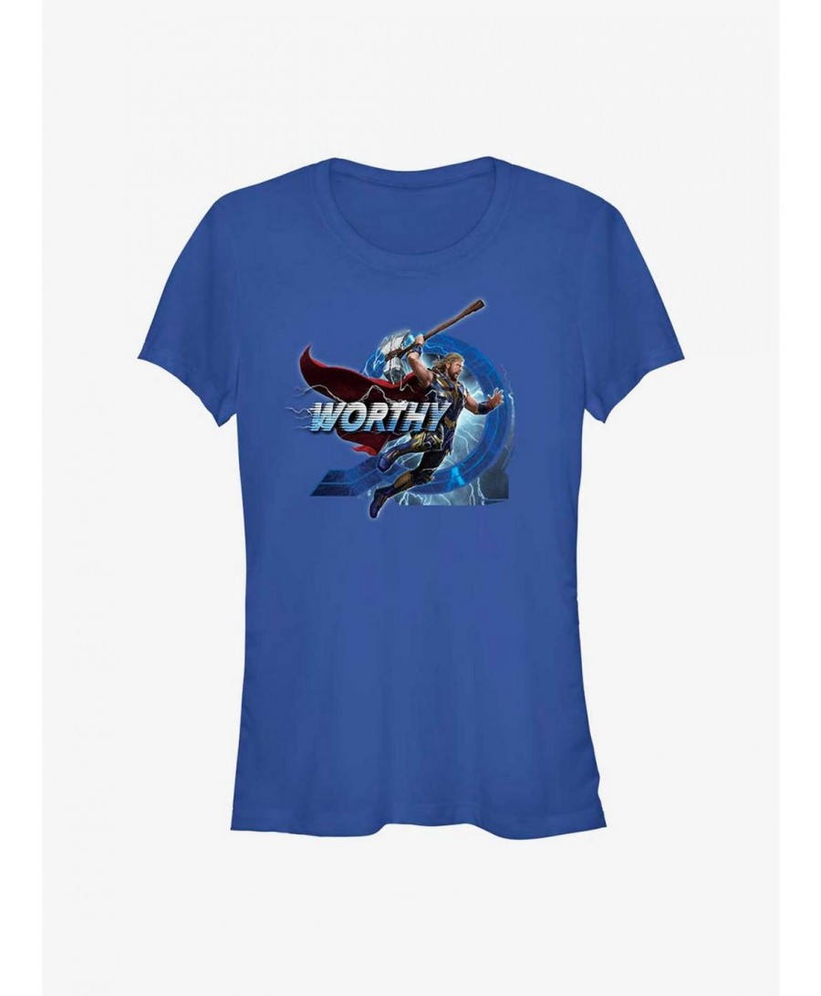 Clearance Marvel Thor: Love and Thunder Worthy Jump Girls T-Shirt $6.63 T-Shirts