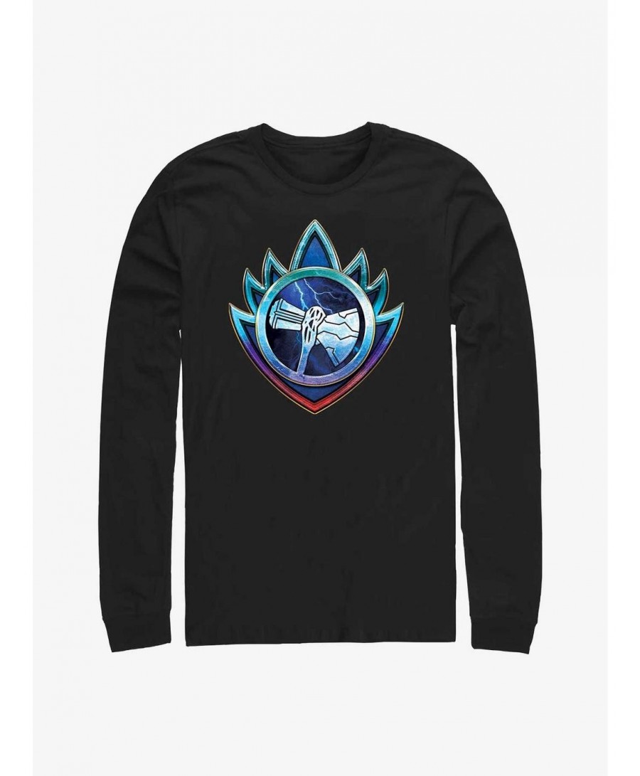 Exclusive Price Marvel Thor: Love And Thunder Silver Hammer Long Sleeve T-Shirt $10.79 T-Shirts