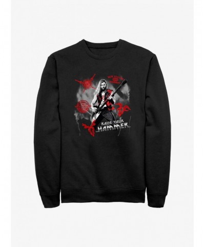 New Arrival Marvel Thor: Love And Thunder Rock God Sweatshirt $9.15 Sweatshirts