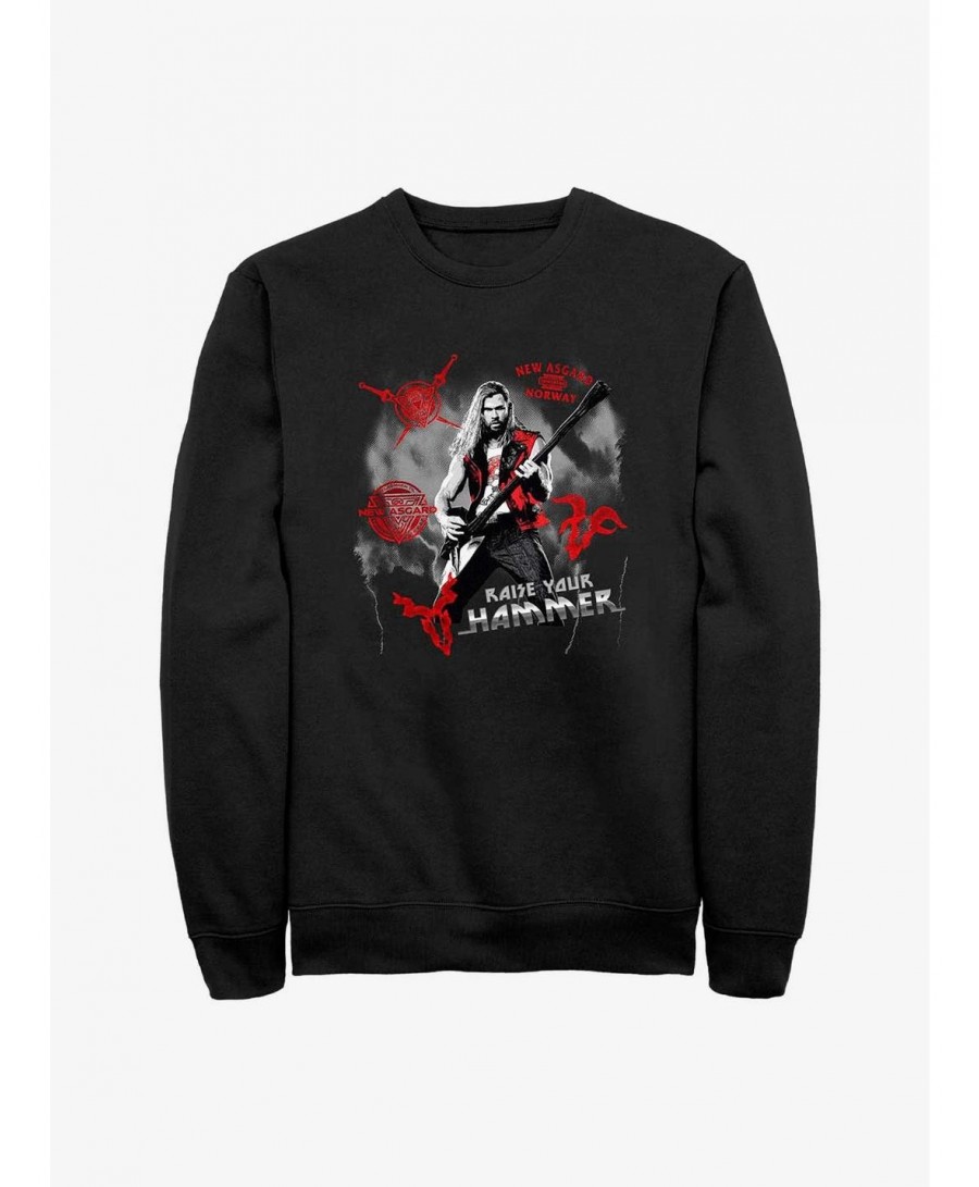 New Arrival Marvel Thor: Love And Thunder Rock God Sweatshirt $9.15 Sweatshirts