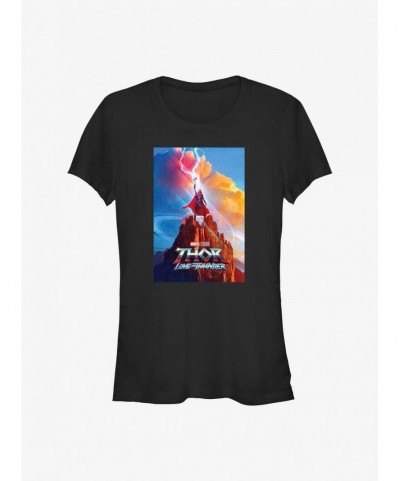 Flash Deal Marvel Thor: Love and Thunder Lady Thor Poster Girls T-Shirt $6.15 T-Shirts