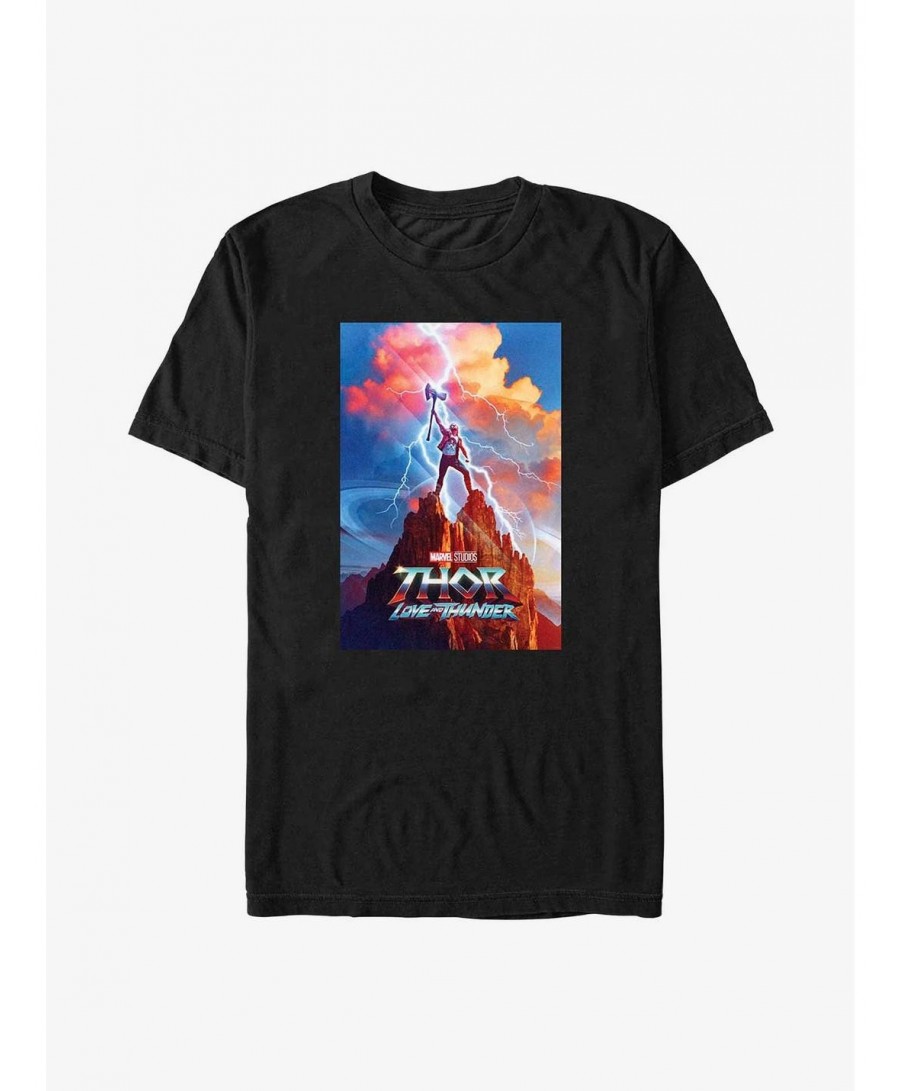 Exclusive Marvel Thor: Love and Thunder Movie Poster T-Shirt $5.44 T-Shirts