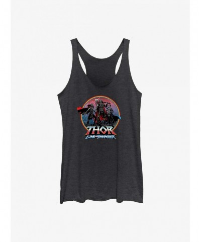 Sale Item Marvel Thor: Love And Thunder Asgardians Circle Badge Girl's Tank $10.33 Tanks