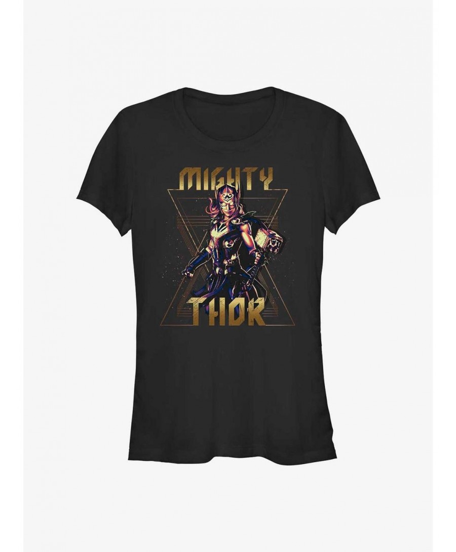 Clearance Marvel Thor: Love and Thunder Metal Mighty Thor Girls T-Shirt $7.77 T-Shirts