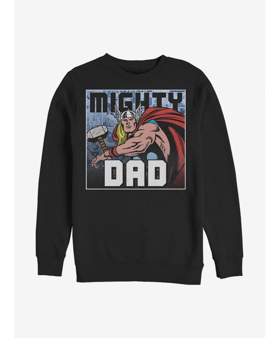 Sale Item Marvel Thor Mighty Dad Frame Crew Sweatshirt $10.63 Sweatshirts